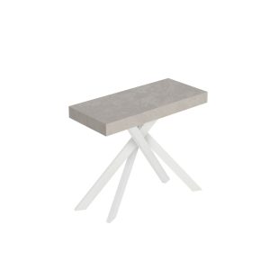 Επεκτεινόμενη κονσόλα Saki Premium με λευκά πόδια – Cashmere