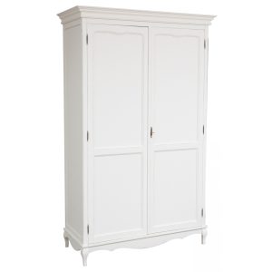 Δίφυλλη ντουλάπα Shabby chic – Λευκό αντικέ
