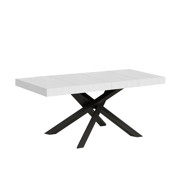 Επεκτεινόμενο τραπέζι Volantis Premium με ανθρακί πόδια, βάθος 90 εκ.